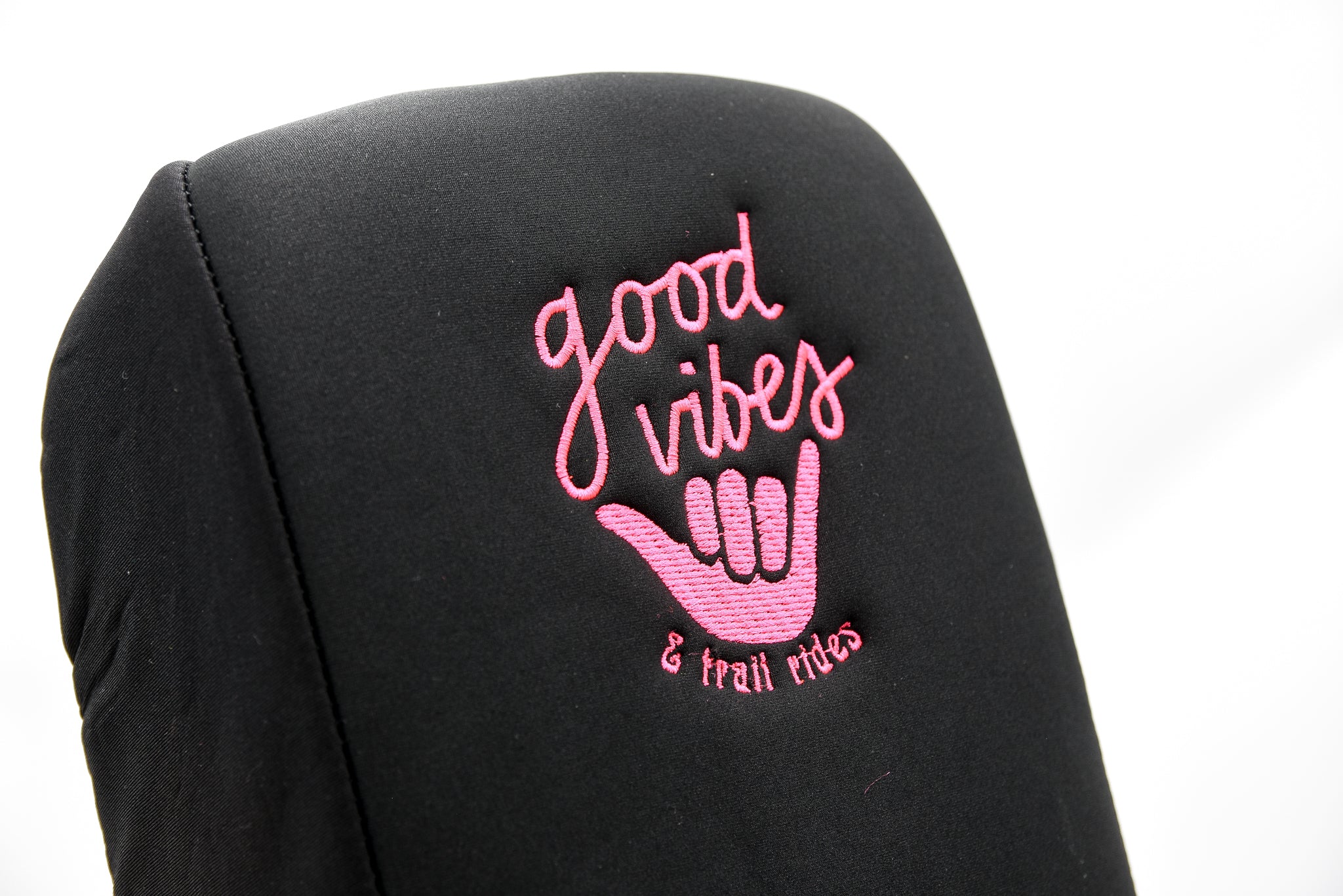 Embroidered Armrest Center Console Cover "Good Vibes" - Image 3