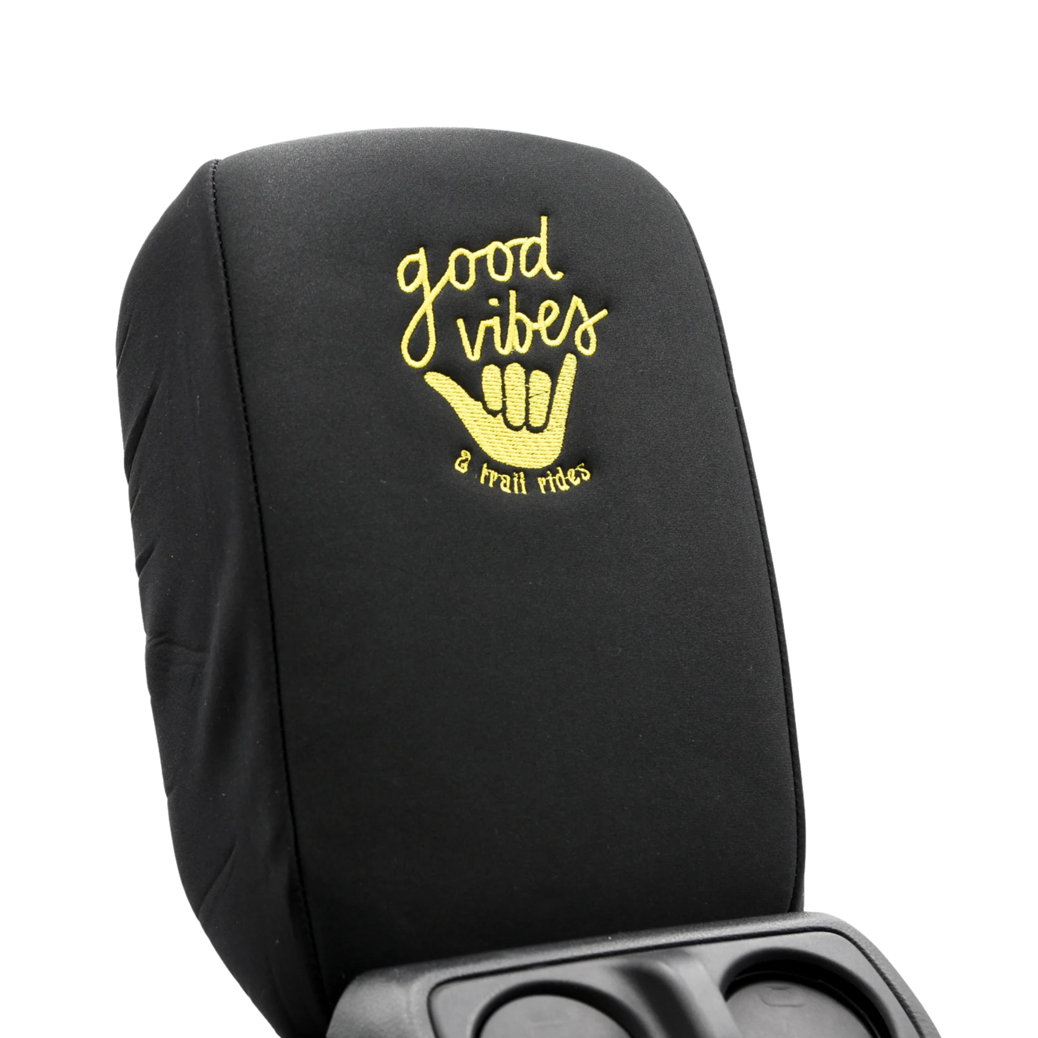 Embroidered Armrest Center Console Cover "Good Vibes" - Image 5